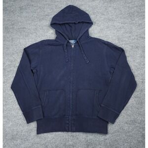 Vintage Polo Ralph Lauren Full Zip Hoodie Men's Medium Blue Faded